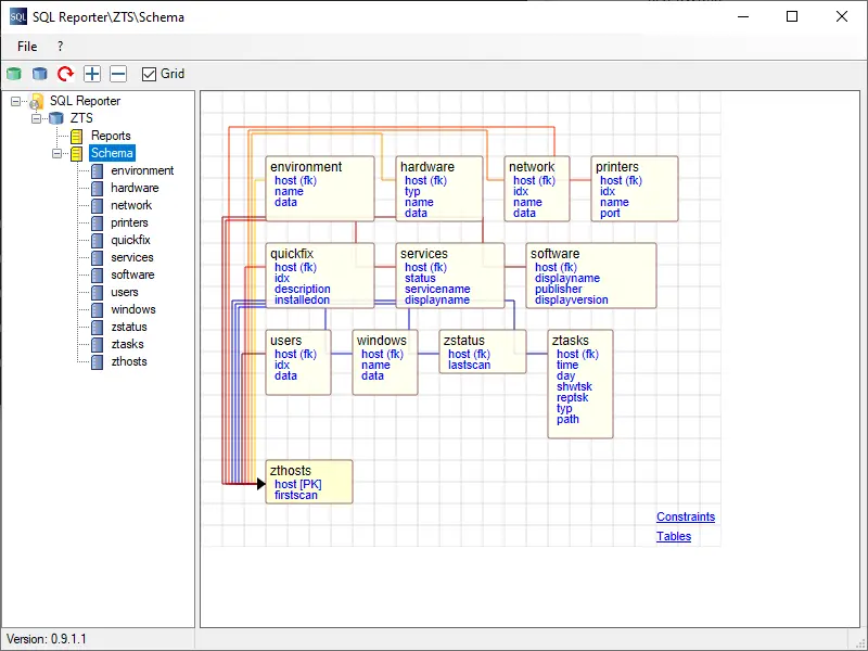 SQL Reporter DB Schema