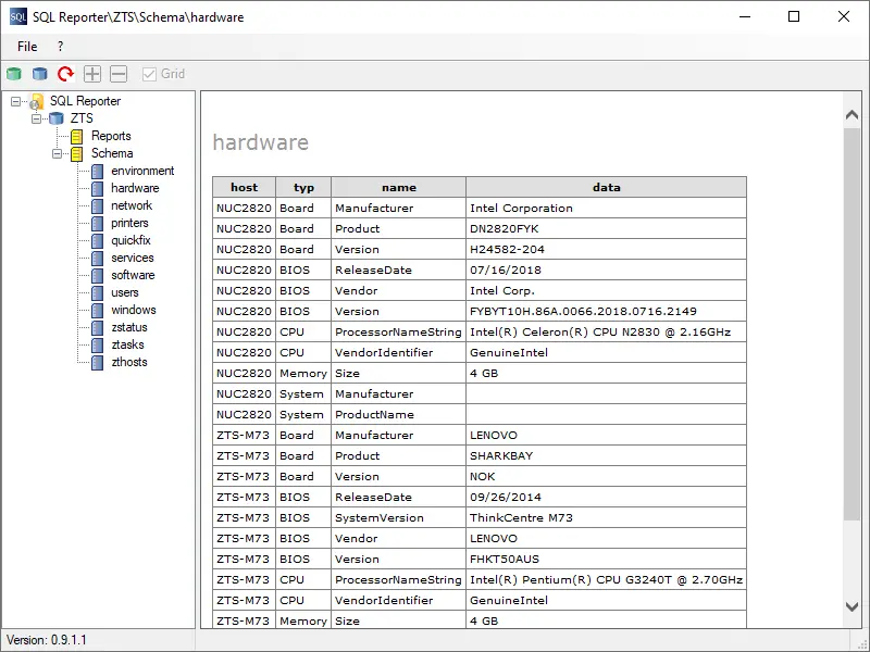 SQL Reporter Report