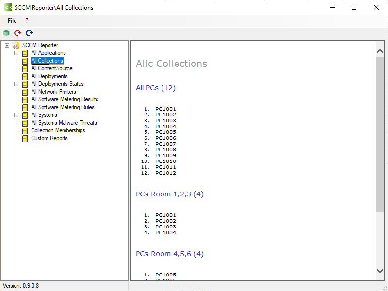 SCCM Reporter All Collections